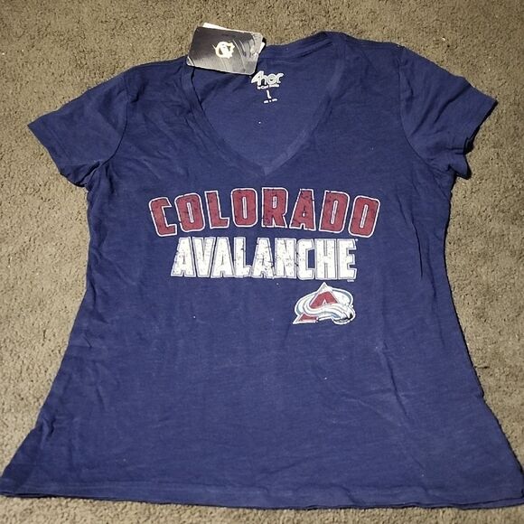NHL Colorado Avalanche Women's Large V-Neck T-Shirt - New - Picture 1 of 4